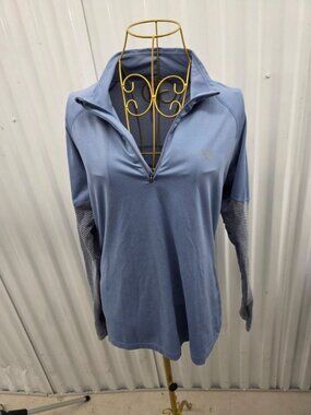 Kari Traa Women's Blue Gray M Quarter Zip Performance Activewear Top